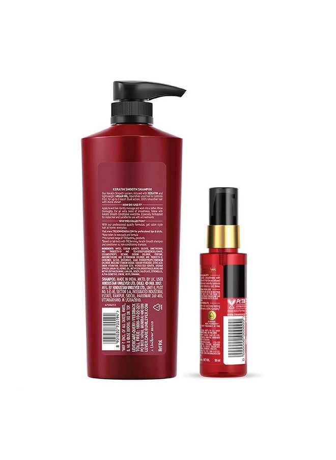 TRESemmé - Anti-Frizz Serum Combo For Long Lasting Frizz Control - Keratin Smooth 580 Ml Shampoo And Keratin Smooth 50Ml Serum - Image 1