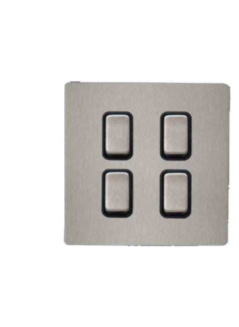 RR Switch SS Brushed- 4 Gang-2 Way-10Amp-VN6699M-B-BSS