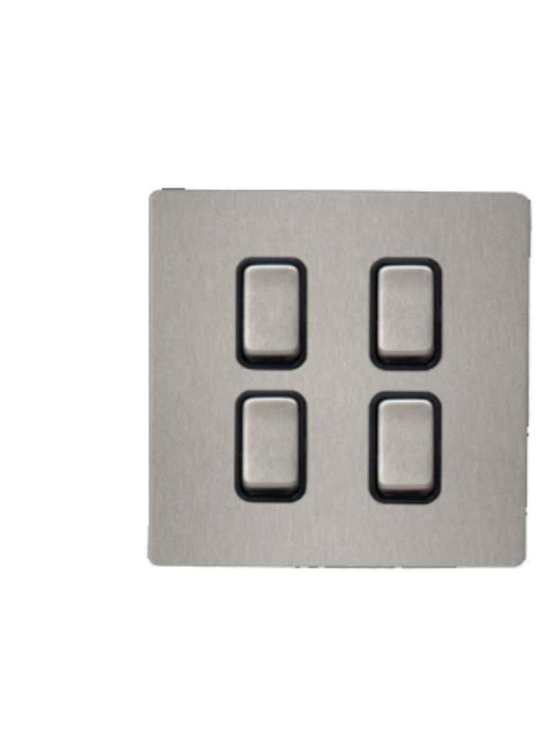 RR RR Switch SS Brushed- 4 Gang-2 Way-10Amp-VN6699M-B-BSS 