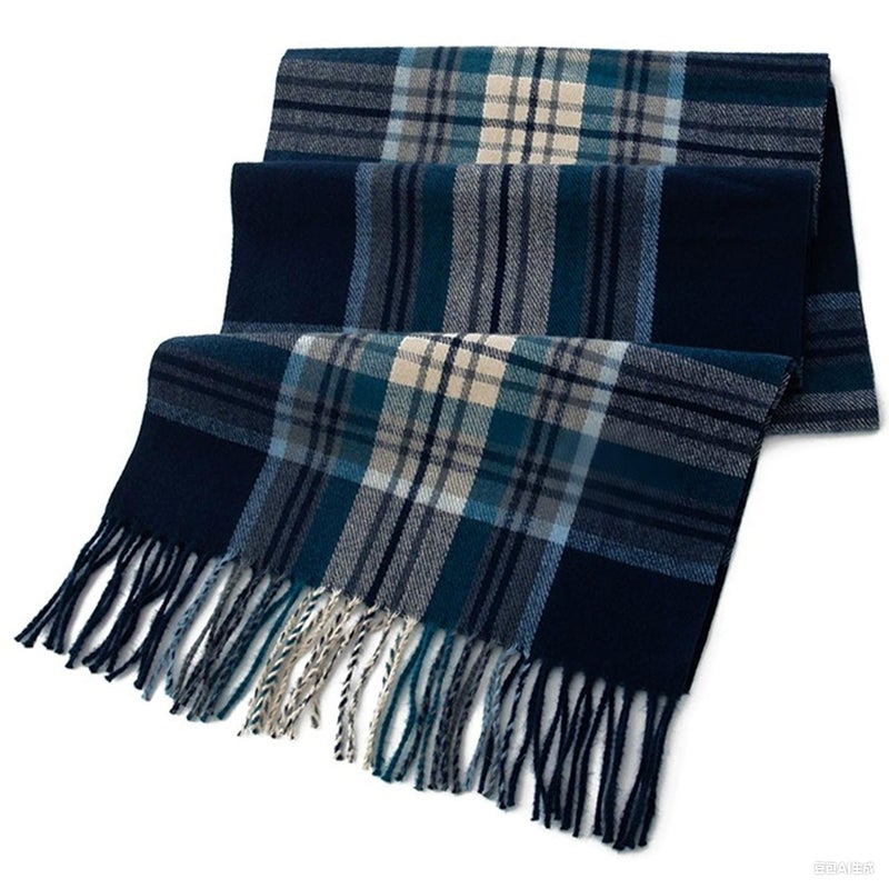 Mawjom Scottish Tartan Plaid Scarf Winter Cold Weather Faux Soft Cashmere Shawl Wrap with Fringes for Women - Image 1