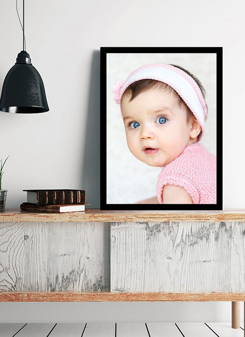 Spoil Your Wall Wall Posters with Cute Baby Girl in Pink Picture and Black Frame - Wall Arts Home Décor Photo Frames - 40x55cm by Spoil Your Wall - Image 2