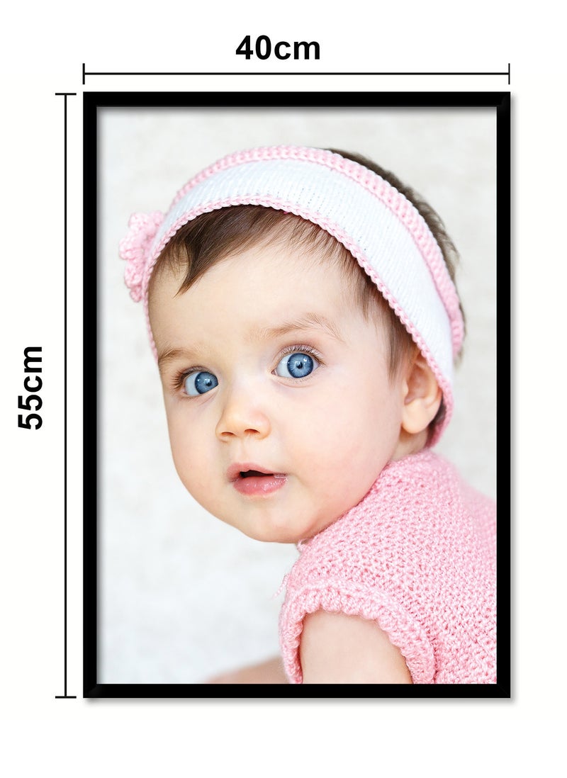 Spoil Your Wall Wall Posters with Cute Baby Girl in Pink Picture and Black Frame - Wall Arts Home Décor Photo Frames - 40x55cm by Spoil Your Wall - Image 3