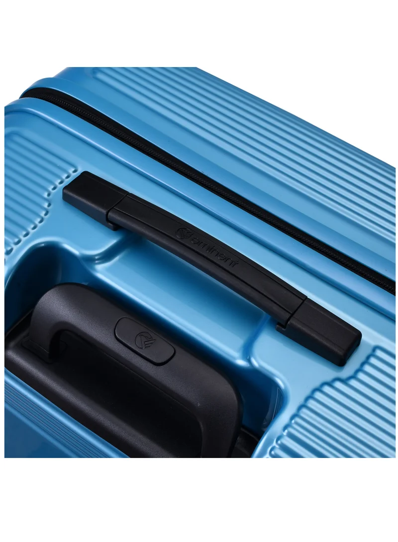 eminent Hard Case Travel Bag Large Luggage Trolley Polycarbonate Lightweight Suitcase 4 Quiet Double Spinner Wheels With Tsa Lock KJ84 Bright Blue