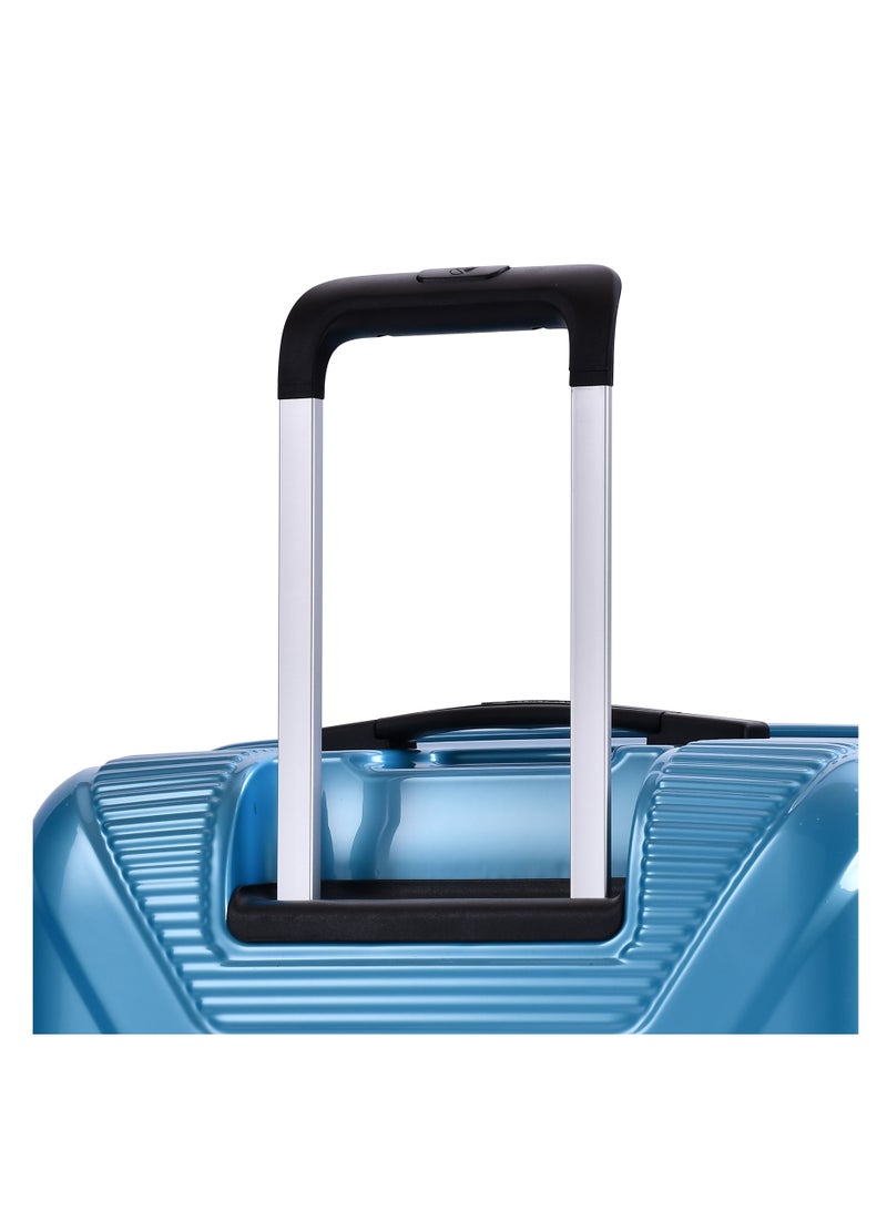 إيمينينت حقيبة سفر صلبة كبيرة بعجلات دوارة مزدوجة هادئة وقفل  بلون أزرق زاهٍ - Image 5