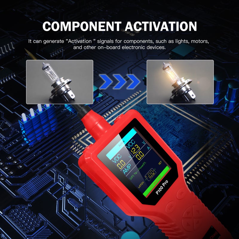 P100 Pro 9-30V Car Circuit Tester Automotive Circuit Diagnostic Tester 12V 24V Circuit Probe Kit Multimeter Digital Oscilloscope Parts Activation/0-5V Adjustable Power Supply/Multiple - Image 2