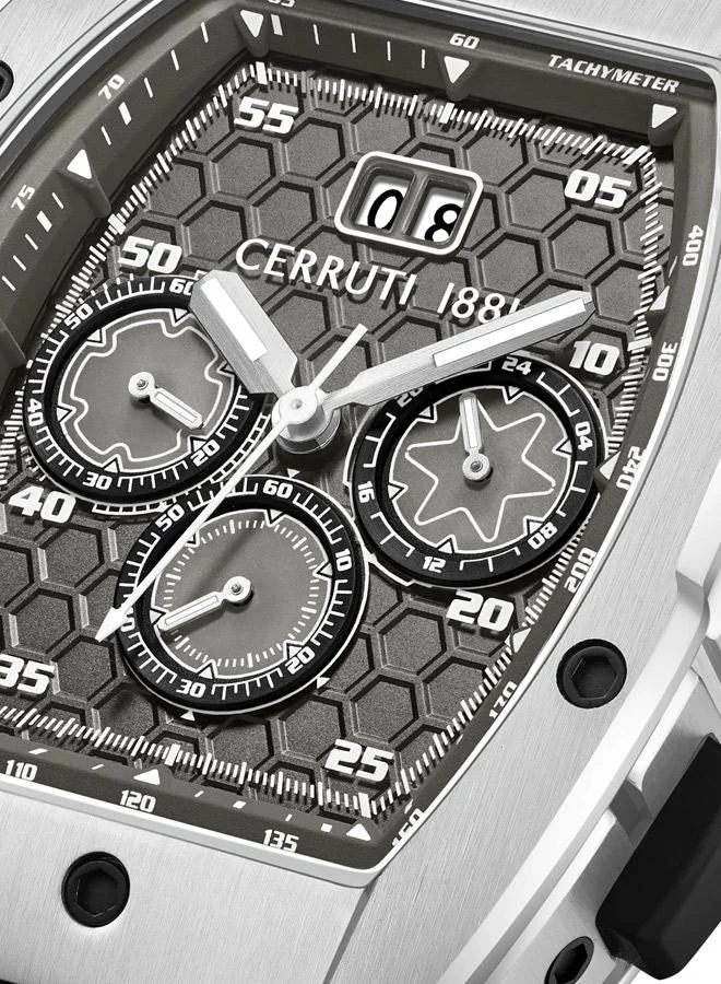 CERRUTI 1881 Ovaro 51mm Chronograph Men's Watch with Black Silicone Strap
