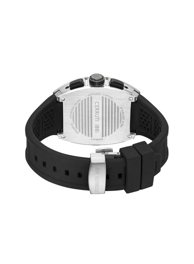 CERRUTI 1881 Ovaro 51mm Chronograph Men's Watch with Black Silicone Strap
