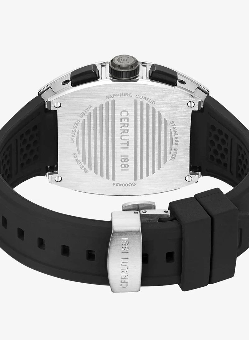 CERRUTI 1881  Ovaro Black Silicone Strap Chronograph Watch for Men, 51mm for Men | Best Price UAE