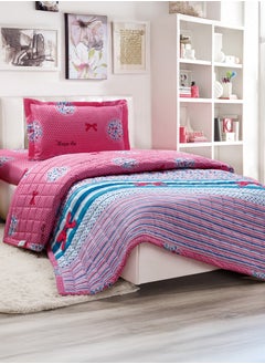 Sleep night Sleep Night Kids Compressed Comforter Set, Reversible Bedding Set For Girls And Boys, Soft Breathable 3Pcs, Single Size 150 X 200 Cm, Modern Printed And Double Sided Box Stitch Pattern, Multi-Color  - Image 1
