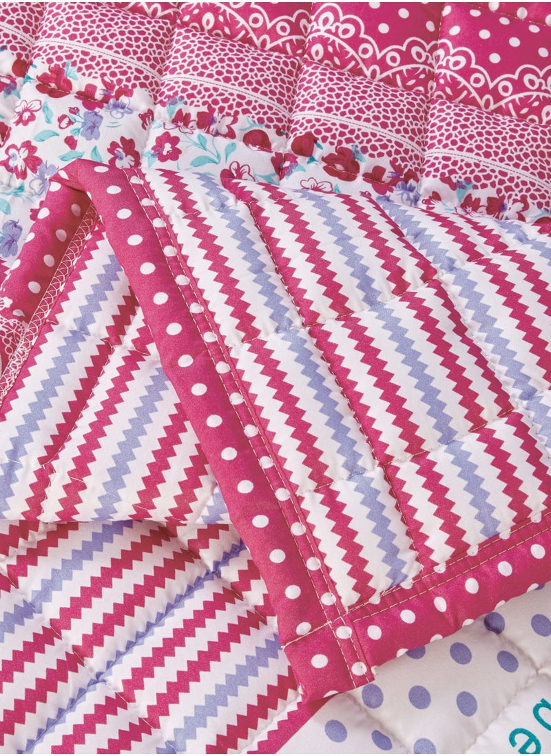 Sleep night - Sleep Night Kids Compressed Comforter Set, Reversible Bedding Set For Girls And Boys, Soft Breathable 3Pcs, Single Size 150 X 200 Cm, Modern Printed And Double Sided Box Stitch Pattern, Multi-Color - Image 1