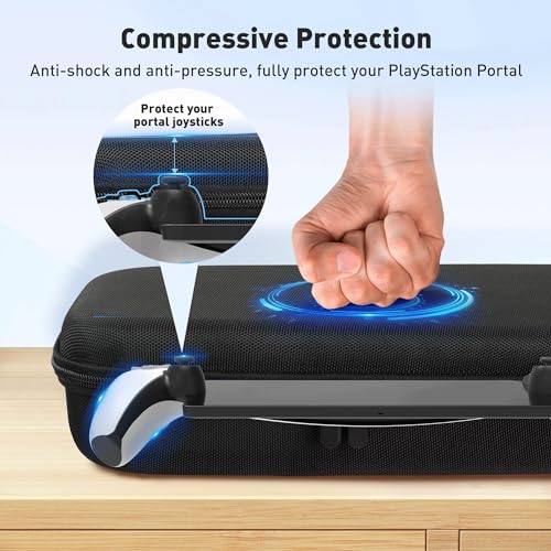 Foluck 3 in 1 Accessories Set for Playstation Portal Remote Player, EVA Carrying Case for PS5 Portal, Soft Silicone Protective Cover Skin, 2 Pack Screen Protectors, Playstation PS5 Portable Case Skin - Image 2