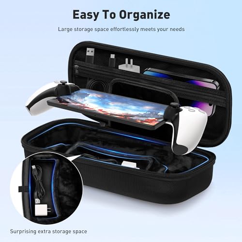 Foluck 3 in 1 Accessories Set for Playstation Portal Remote Player, EVA Carrying Case for PS5 Portal, Soft Silicone Protective Cover Skin, 2 Pack Screen Protectors, Playstation PS5 Portable Case Skin - Image 3