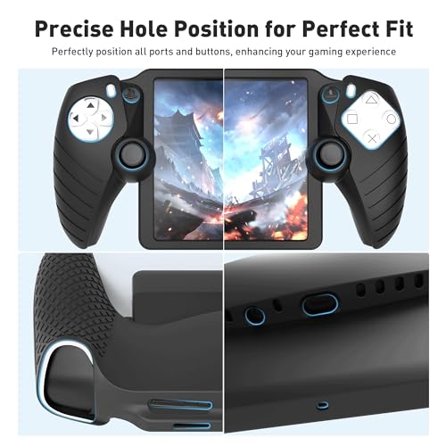 Foluck 3 in 1 Accessories Set for Playstation Portal Remote Player, EVA Carrying Case for PS5 Portal, Soft Silicone Protective Cover Skin, 2 Pack Screen Protectors, Playstation PS5 Portable Case Skin - Image 5