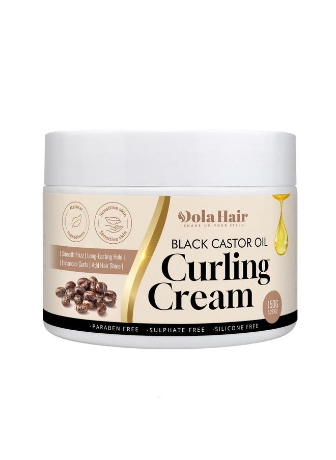 Dolahair Castor Oil Curling Cream for Curly Hair Wavy Hair Curl Defining Cream Curly Hair Products for Women Hair Cream for Curly Hair Bounce Curl Enhancer Styling Procucts  - Image 1