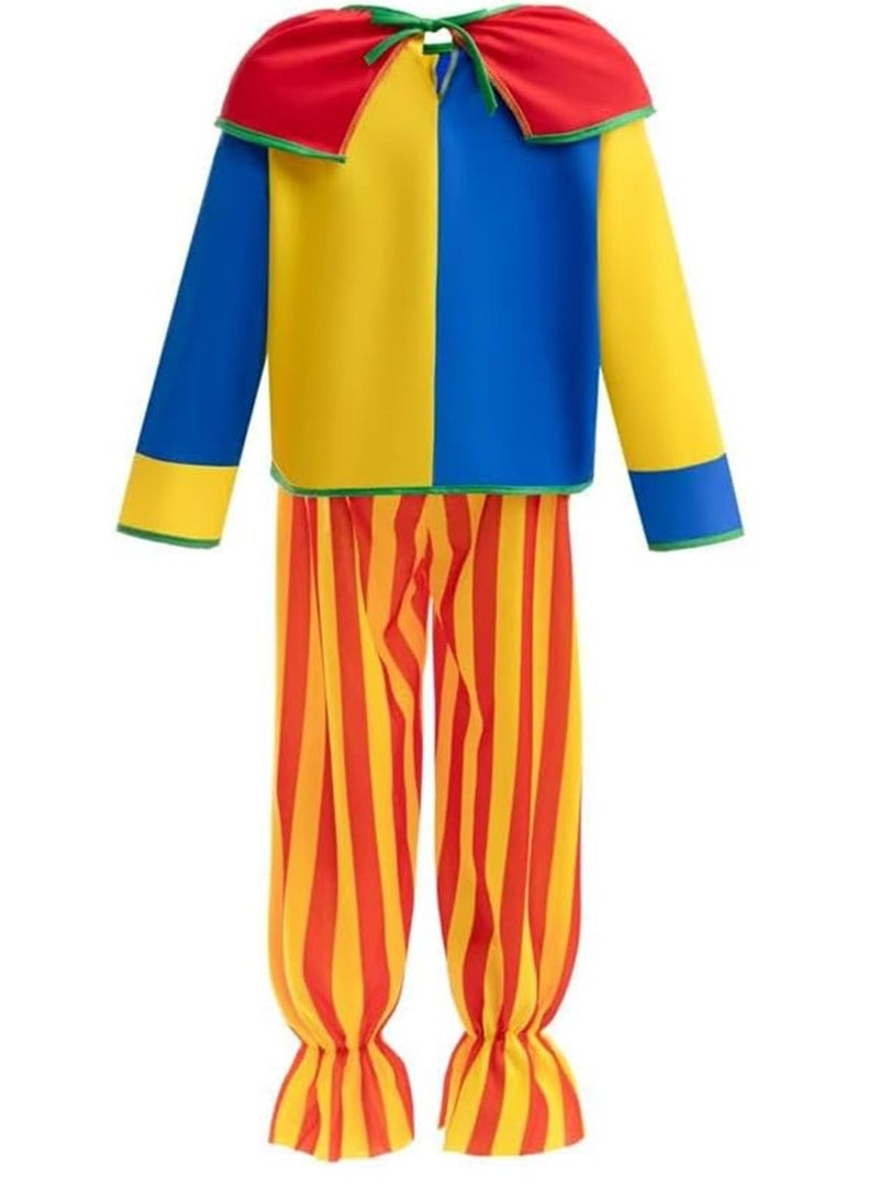 تابيت زي مهرج للأطفال لحفلات الهالوين، طقم أزياء مهرج مع شعر مستعار، زي سيرك للأولاد والبنات، ملابس سريعة الارتداء لحفلات الهالوين، أداء كرنفال، تنكر - Image 3