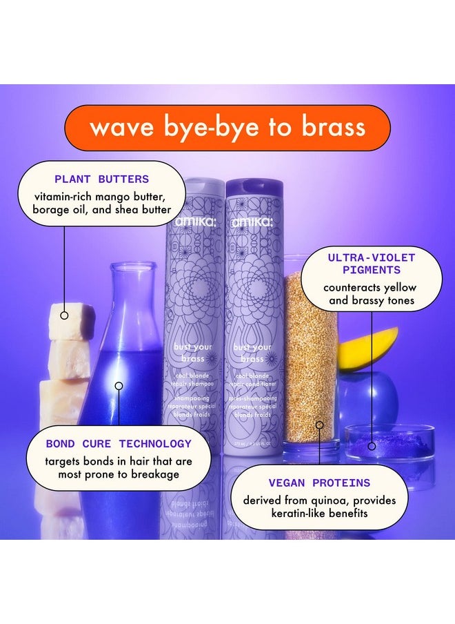 amika Mika Bust Your Brass Cool Blonde Repair Shampoo 275Ml  - Image 5