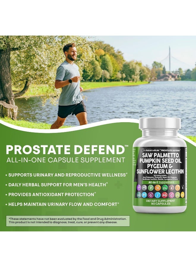 Clean Nutraceuticals Saw Palmetto 10000mg Pumpkin Seed Oil 3000mg Pygeum 3000mg Sunflower Lecithin 3000mg Stinging Nettle Cranberry - Prostate Supplements for Men with Lycopene - 90 Caps - Image 5