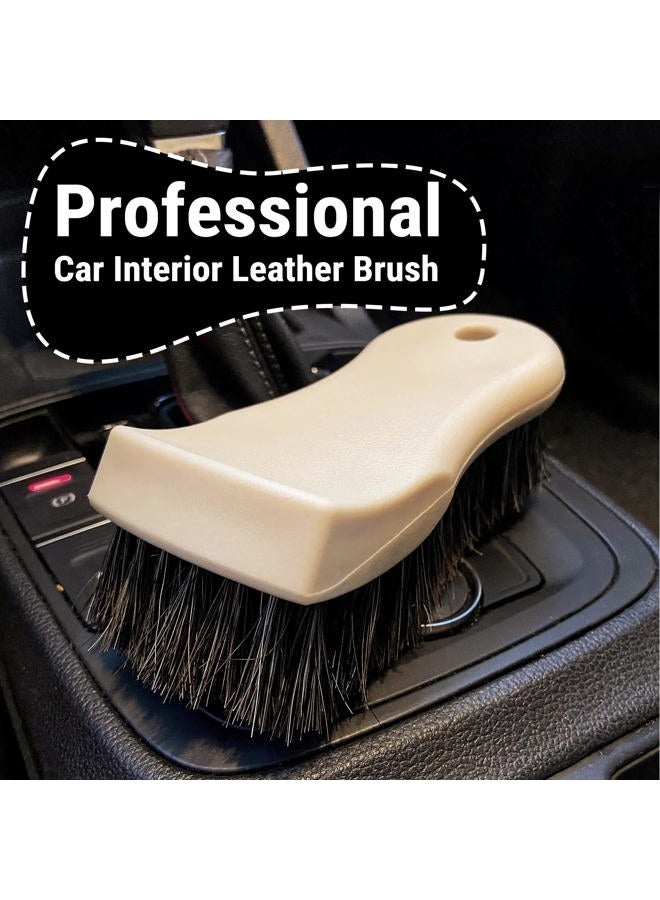 YeewayVeh Long Bristle Horse Hair Brush for Leather, Versatile Leather Cleaning Brush for Car Interior Seat, Carpet, Upholstery, Furniture and Shoes - Image 2