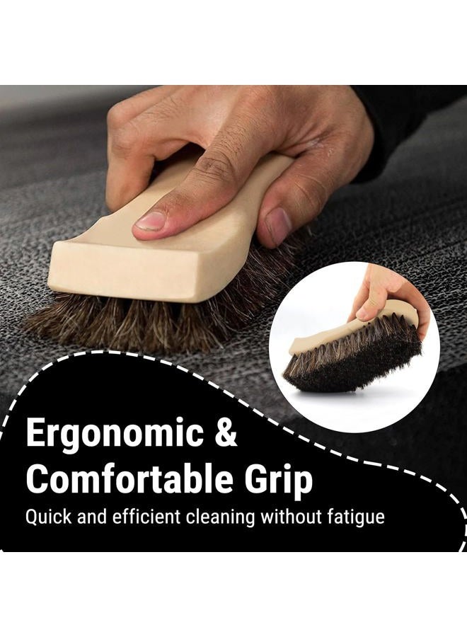 YeewayVeh Long Bristle Horse Hair Brush for Leather, Versatile Leather Cleaning Brush for Car Interior Seat, Carpet, Upholstery, Furniture and Shoes - Image 5