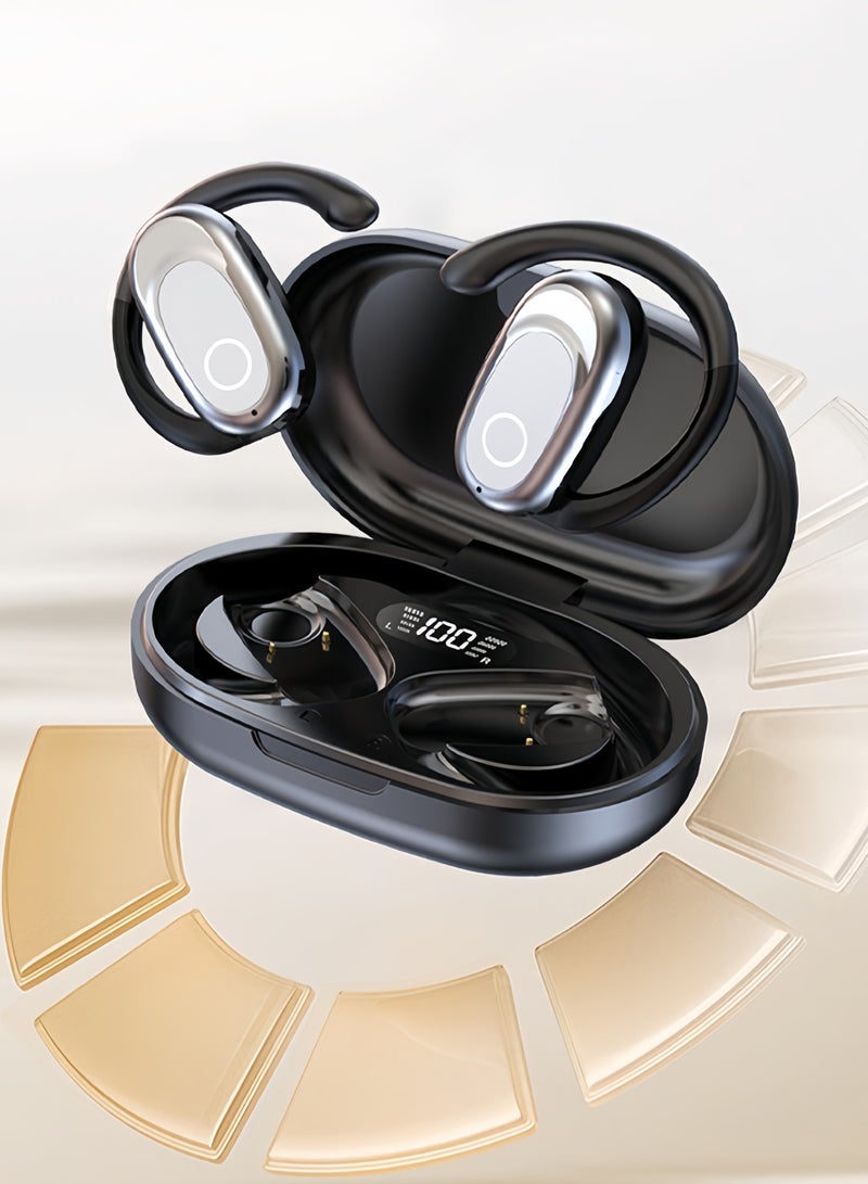 Stylish and practical wireless hook-type Bluetooth earphones for sports, with noise reduction, non-in-ear design, and ultra-long battery life. - Image 1