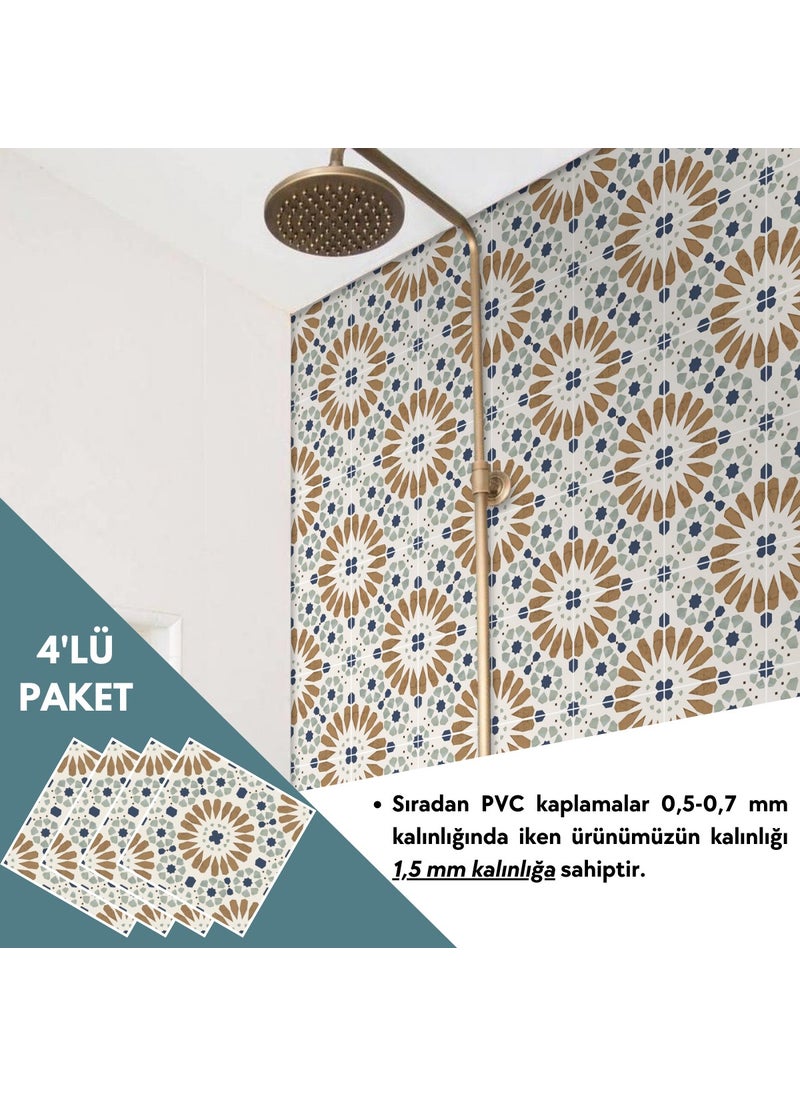 Technosmart 4 Pieces 30CM×30CM Self Adhesive Lvt Floor Wall Covering Kitchen Bathroom Tile Sticker  - Image 5