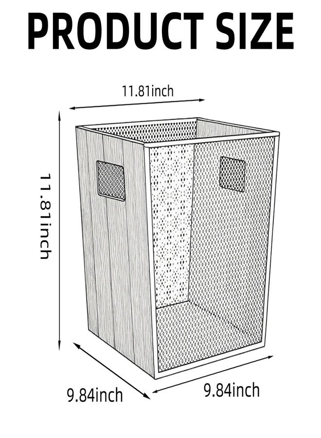 Jiofaviu Bamboo Wooden Trash Can with Mesh, Unique Office Decorative Wastebasket, Wood Garbage Can for Bedroom, Bathroom, Laundry Room, Kitchen, Office, Dorm (Natural, 5 Gallons) - Image 4