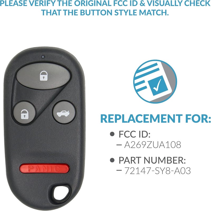 Keyless2Go Replacement for 4 Button Remote Acura A269ZUA108 (2 Pack) - Image 4
