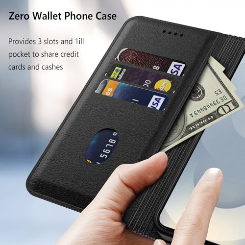 Aiziki for Samsung Galaxy S25 Plus Case, PU Leather Flip Cover Wallet Protector with id Holder Card Slots Magnetic Closure Protective Phone Cover for Galaxy S25 Plus Wallet Case, Black - Image 3