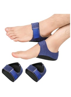 Halamine Heel Cushion, Plantar Fasciitis Socks with Arch Support, Gel Heel Cups for Heel Pain Plantar Fasciitis, Heel Pads Great for Aching Feet, Bone spur, Cracked Heel Repair, Relieve Pain Fast ,1Pair, Blue  - Image 1