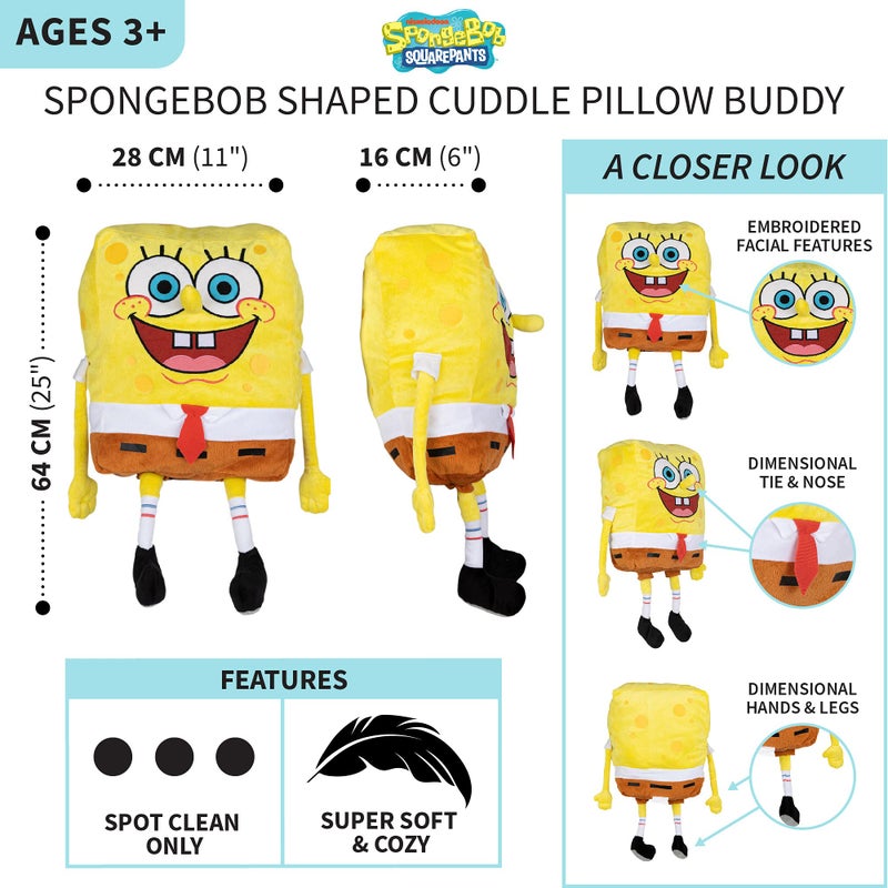Franco Spongebob Kids Bedding Super Soft Plush Cuddle Pillow Buddy, One Size, By Franco - Image 4