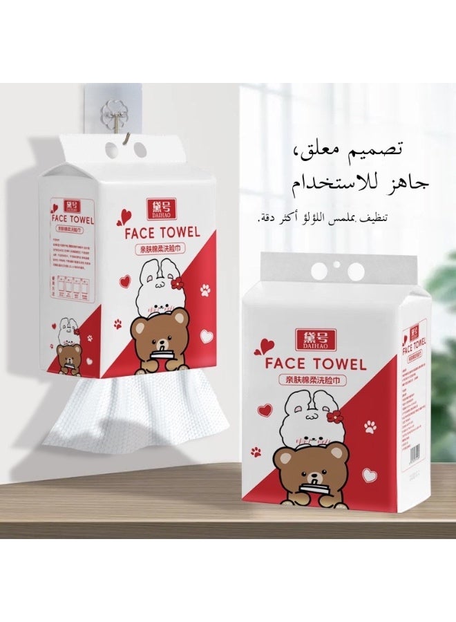 منشفة وجه قابلة للتعليق للاستخدام مرة واحدة منشفة تنظيف كبيرة الحجم سميكة منشفة صالون التجميل مزيل مكياج - Image 1
