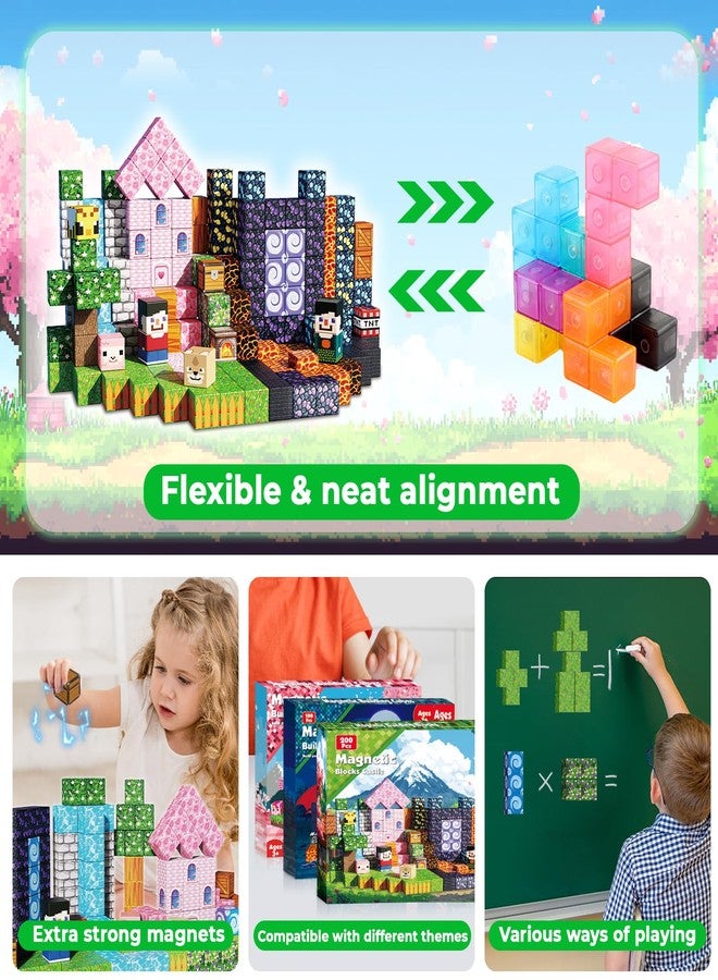 GraceDuck Magnetic Blocks 200 PCS Build Dark Adventure Forest Castle - Magnetic Toys for Montessori Toddler Christmas Birthday Gifts STEM Sensory Toys for 3 4 5 6 7 8 9 10 Year Old Boys & Girls - Image 3