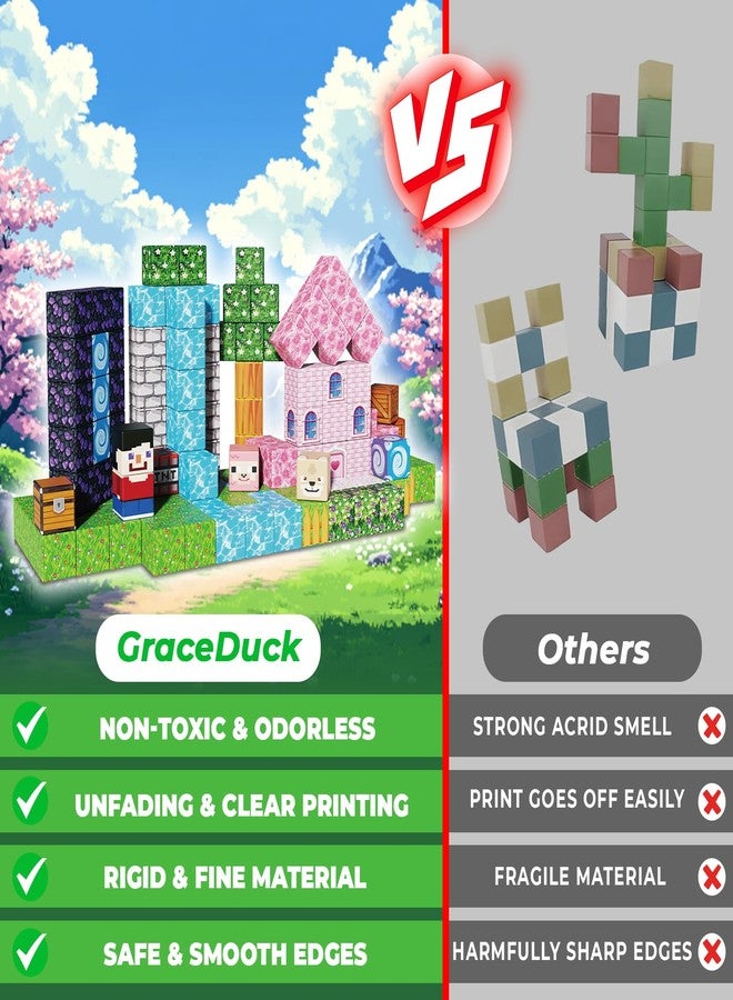 GraceDuck Magnetic Blocks 200 PCS Build Dark Adventure Forest Castle - Magnetic Toys for Montessori Toddler Christmas Birthday Gifts STEM Sensory Toys for 3 4 5 6 7 8 9 10 Year Old Boys & Girls - Image 2