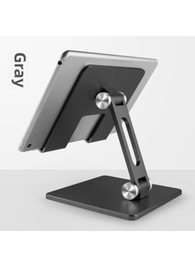 Generic - Pad Bracket Lazy Desktop Tablet PC Chicken Eating Rack Folding Portable Online Class Live Mobile Phone Bracket-Color:Aluminum Alloy-gray - Image 1