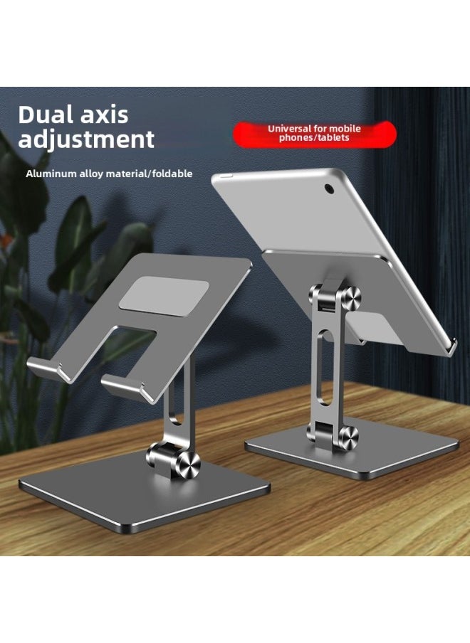 Generic - Pad Bracket Lazy Desktop Tablet PC Chicken Eating Rack Folding Portable Online Class Live Mobile Phone Bracket-Color:Aluminum Alloy-gray - Image 1