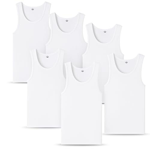 Diamond Star Men's Undershirts (Pack of 6) - Soft Cotton Blend, Tag Less A-Shirt Crew Neck - Comfortable Fit (US, Alpha, 6X-Large, Regular, Regular, 6 Pack White) - Image 1