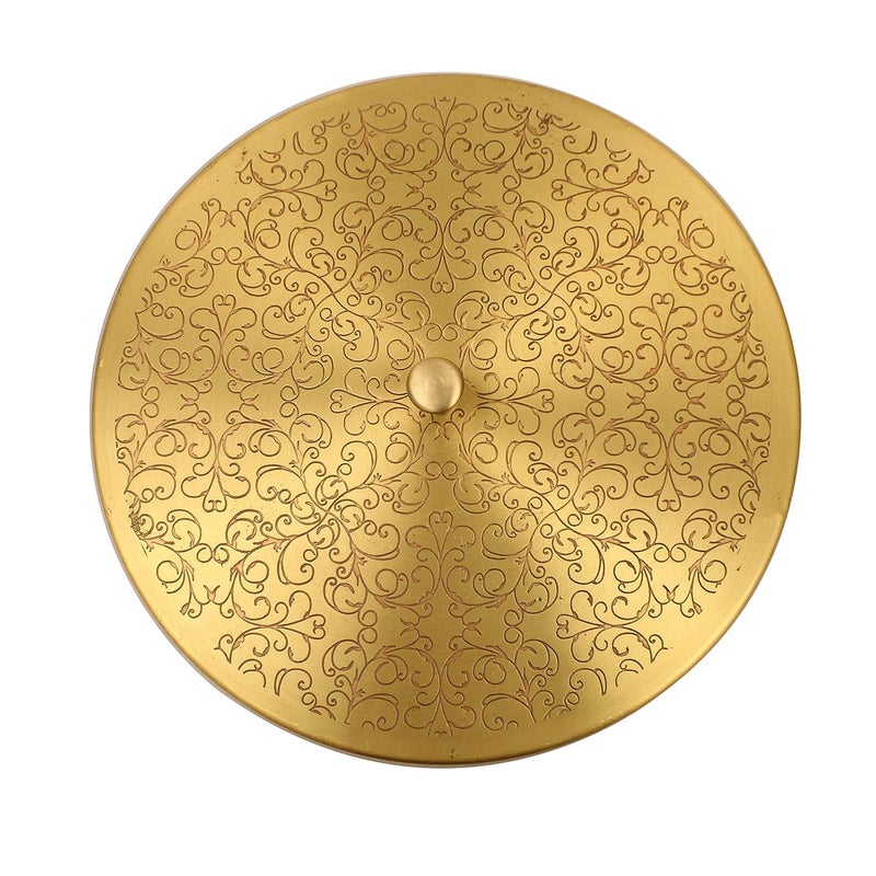 Spillbox Handcrafted Pure Brass Engraved design Spice Box Set For Kitchen With SpoonBrass Masala BoxMasala DaniMasala Dabba Spice Container - Image 5