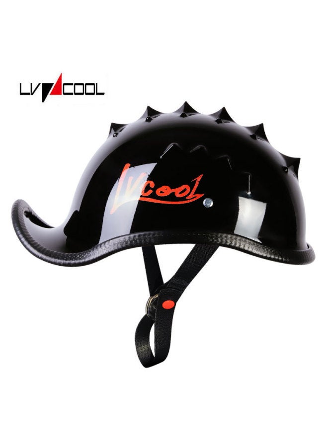2 Coquettish Red Cool Motorcycle Battery Bike Helmet, Men's And Women's Half Helmet, Retro Motorcycle Helmet, Electric Bike Stylish Lightweight Riding Helmet