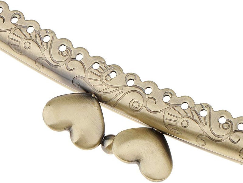 klarako Vintage Metal Kiss Clasp Frame Coin Purse Handbag Bag Crossbody DIY Making Bronze, 25.5x12cm - Image 4