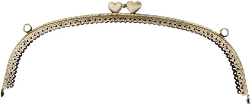 klarako Vintage Metal Kiss Clasp Frame Coin Purse Handbag Bag Crossbody DIY Making Bronze, 25.5x12cm - Image 5