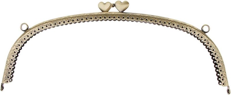 klarako Vintage Metal Kiss Clasp Frame Coin Purse Handbag Bag Crossbody DIY Making Bronze, 25.5x12cm - Image 3