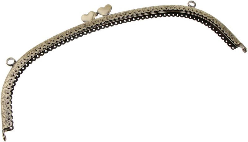 klarako Vintage Metal Kiss Clasp Frame Coin Purse Handbag Bag Crossbody DIY Making Bronze, 25.5x12cm - Image 2