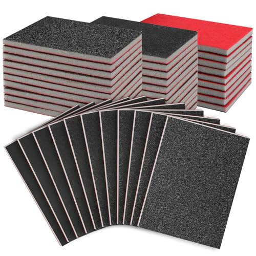 Mkobon 27 Pcs Sanding Sponge Pads, 120-3000 Grit Sandpaper Assortment, Wet Dry Washable Foam Sanding Block, Abrasive Sand Paper for Hand Sanders, Wood, Metal, Auto, Drywall, Furniture Polishing - Image 1