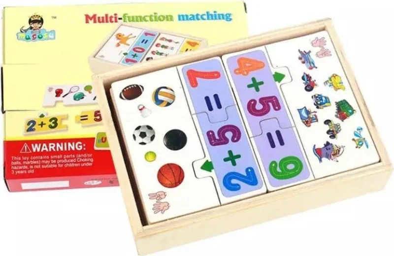 Masho Trend Educational Functional Puzzle Game - Wooden Matching Game - Educational Wooden Toy - Educational Puzzle