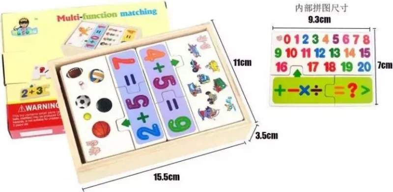 Masho Trend Educational Functional Puzzle Game - Wooden Matching Game - Educational Wooden Toy - Educational Puzzle