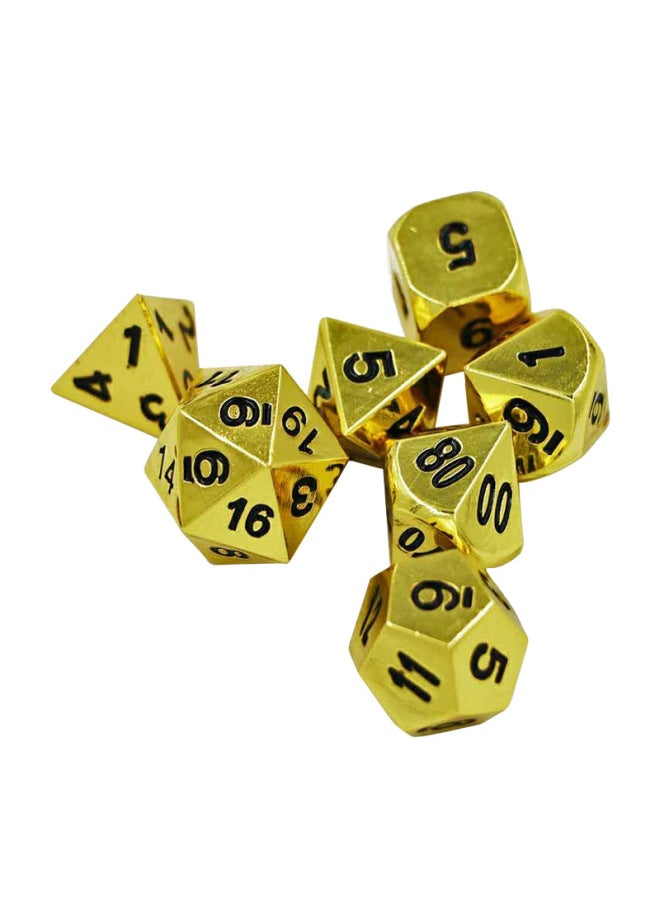 Table Game Color Metal Multi-faceted Dice Seven Sets Of Leisure And Entertainment Running Group Game Dice Suit-Color:10