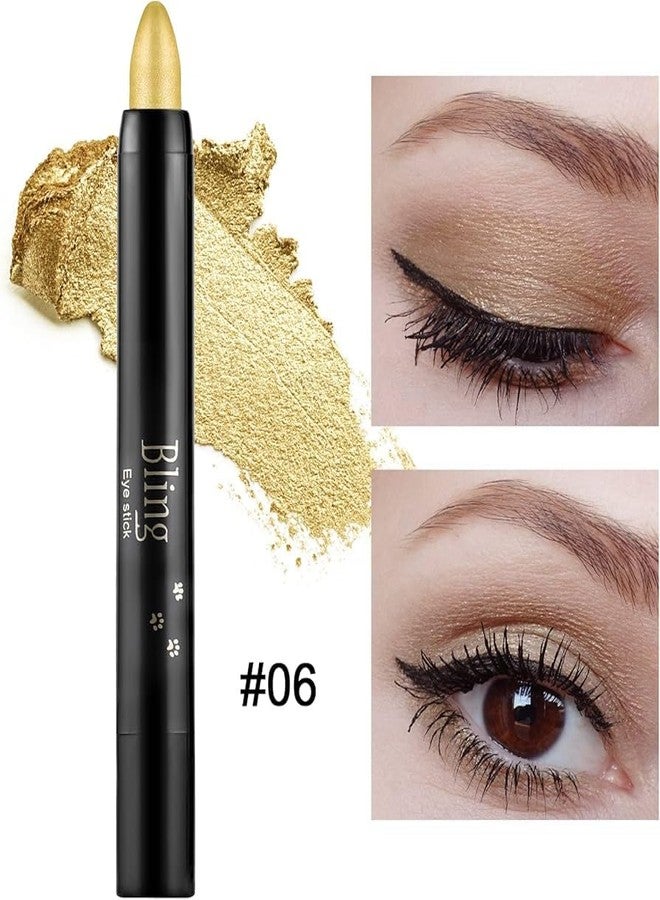 Digital Shoppy Bling Bling Colorful Eye Shadow Pen Highlighter Eye Stick Waterproof Long Lasting Eye Makeup(#06, Golden Yellow) - Image 4