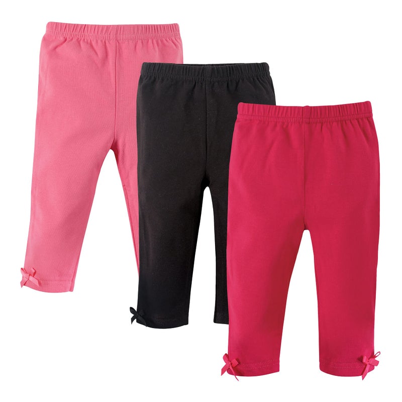 hudson baby Hudson Baby Unisex Baby Cotton Pants and Leggings Pink Black 1824 Months