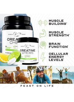 Muscle Feast Muscle Feast Vegan Creatine Monohydrate, Gluten-Free Creapure Candy, Lemon Lime, 360 Tabs  - Image 3