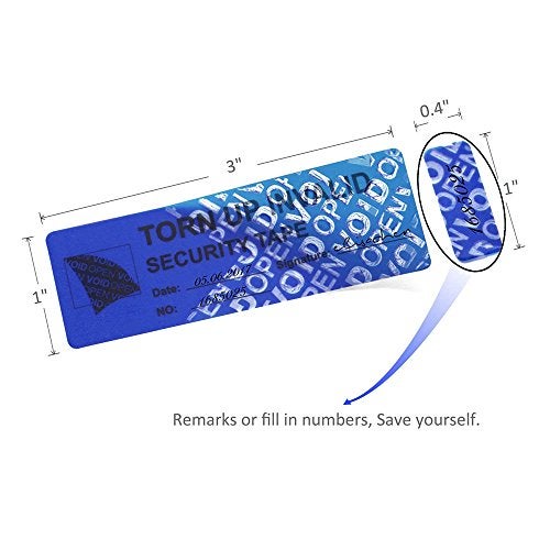 Solitary Walker 100Pcs Tamper Evident Security Void Stickers1x3 inch Blue No Transfer No Damage to Protected Item Tamper Proof Labels Safety Torn up Invalid Seals Tape - Image 3